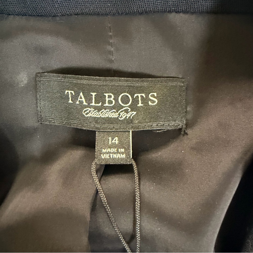 Talbots The Grace Fit Flatteringly Classic $179 Navy Polka Dot Women's Blazer-14 - Picture 4 of 13